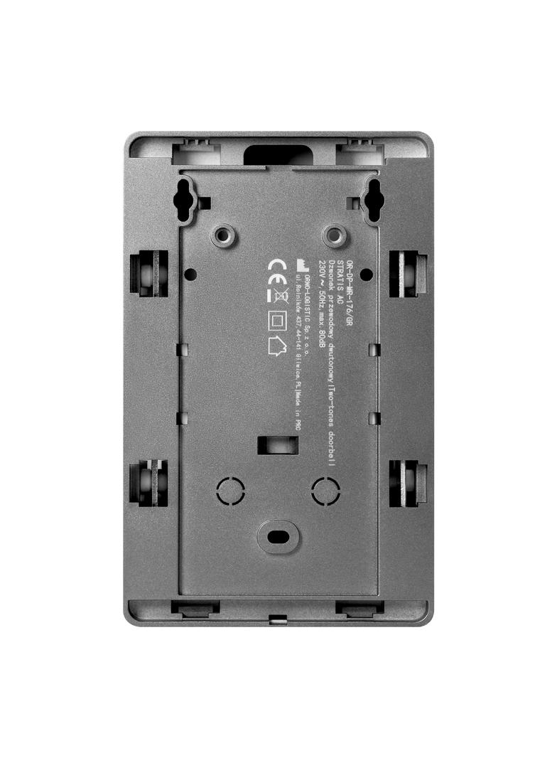 STRATIS AC, dzwonek przewodowy elektromechaniczny dwutonowy, 230V, grafitowy