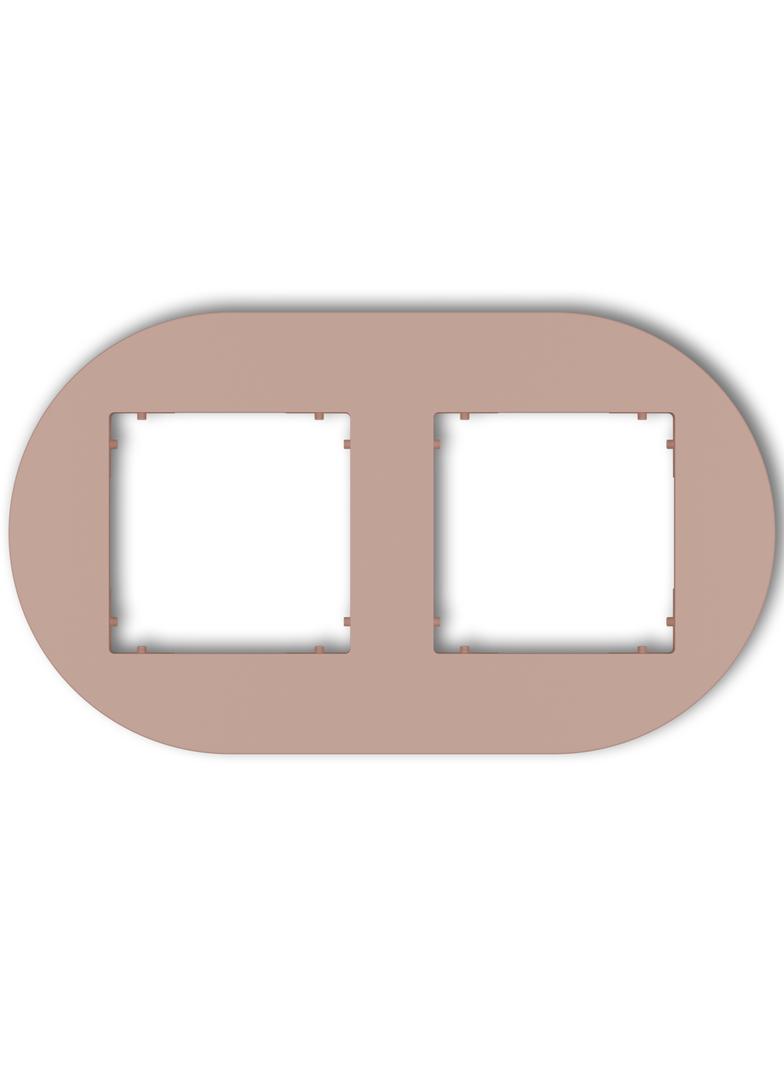 MINI Ramka uniwersalna podwójna okrągła z tworzywa łososiowy