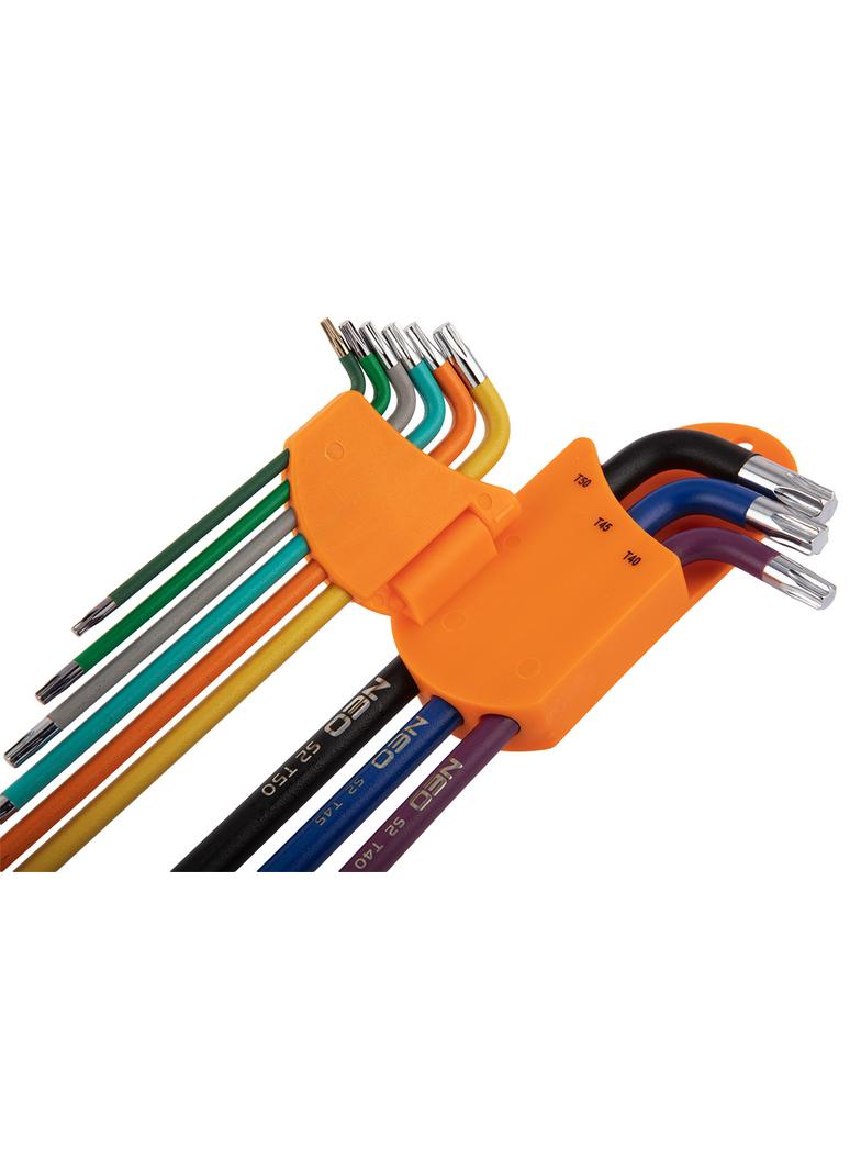 Klucze Torx T10-50, zestaw 9 szt., kolorowe