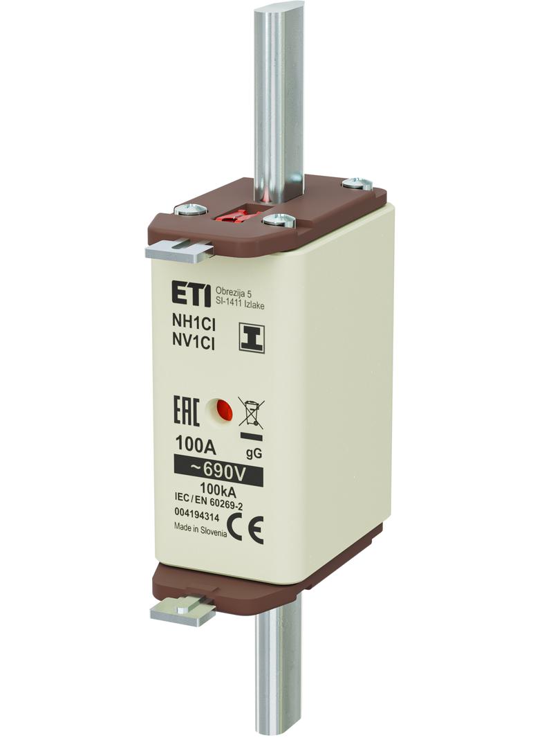 Wkładka topikowa NH zwłoczna KOMBI Zaczepy izolowane NH1C/I gG 100A 690V 004194314 ETI