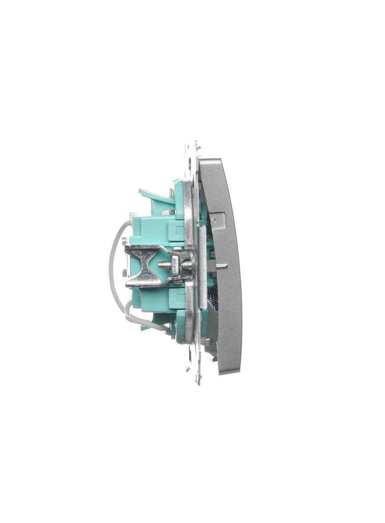 Simon Basic Przycisk potrójny z podświetleniem LED 10A szybkozłączka satynowy