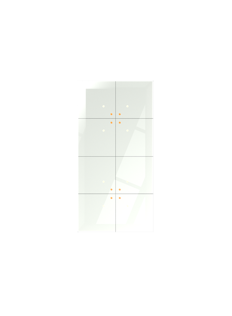 Dotykowy panel szklany podwójny 8 pól dotykowych biały GP-44-W F&F