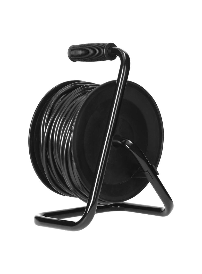 Przedłużacz bębnowy, 4 gniazda 2P+Z, Schuko, kabel PVC H05VV-F 3x1,5mm2, długość 25m, termik, przesł