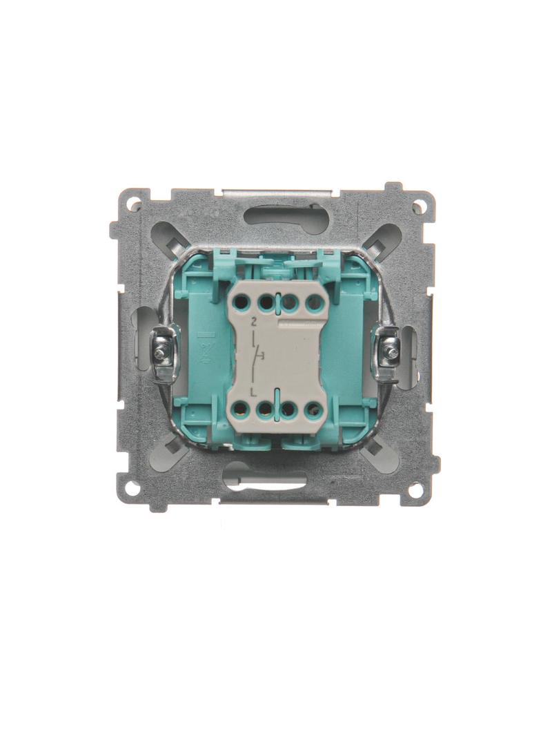 Simon Basic Przycisk pojedynczy zwierny bez piktogramu 10A 250V szybkozłączka stal inox BMP1.01/21 KONTAKT