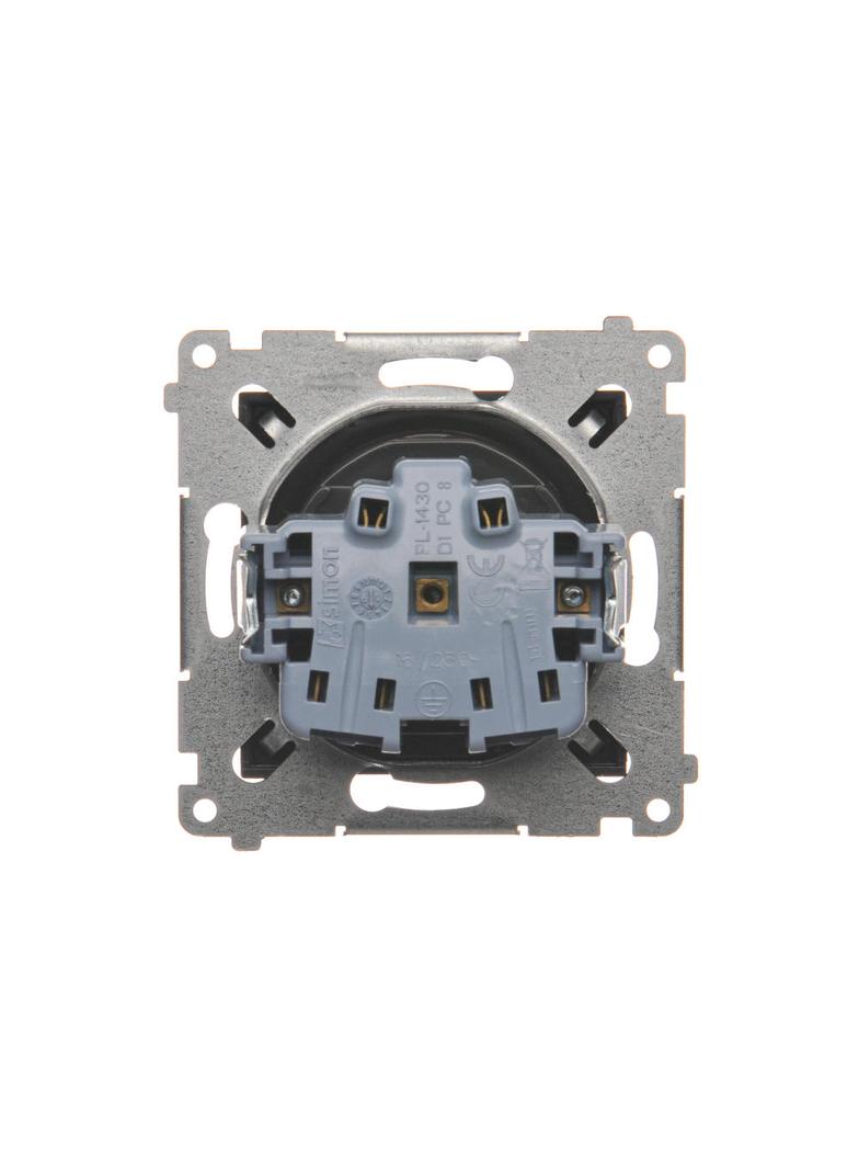 Simon 54 Gniazdo bez uziemienia z przesłonami 16A z. śrub. brąz mat