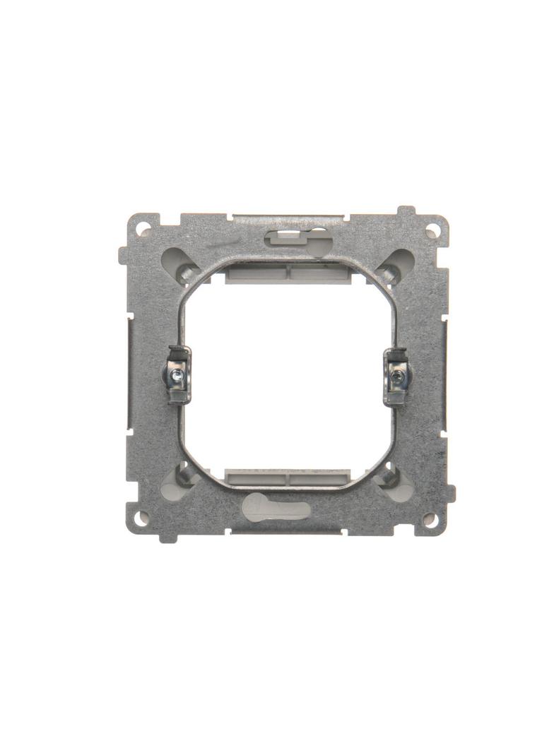 Simon Basic Adapter (przejściówka) na osprzęt standardu 45 × 45 mm. Montaż do puszki na łapki i wkręty srebrny mat BMA45M/43 KONTAKT