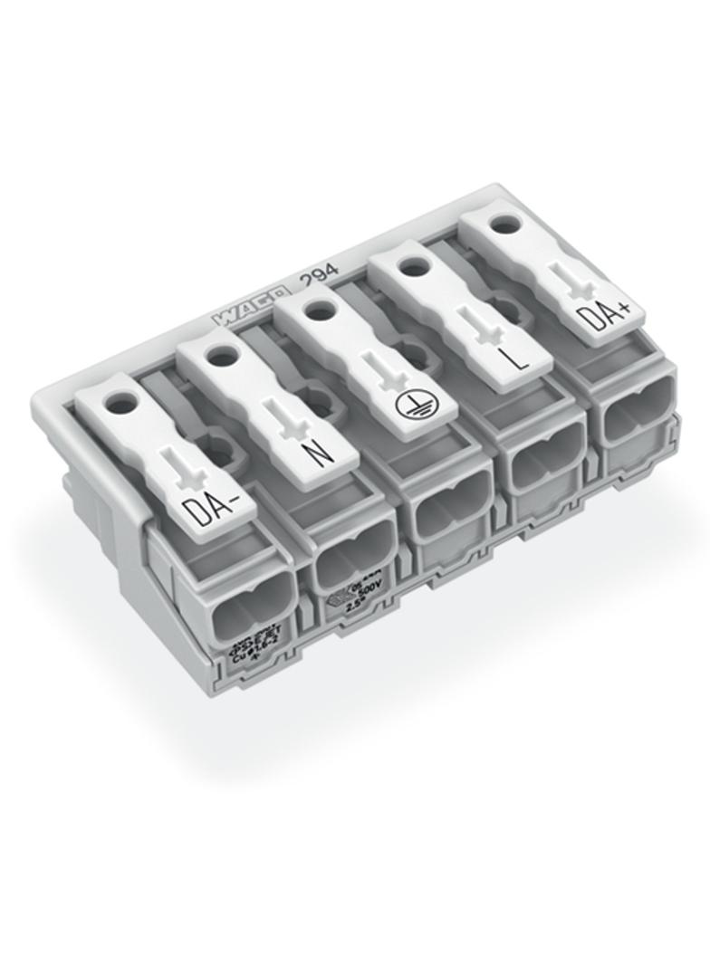 złączka zasilająca 5-biegunowa ze stopkami bez styku PE