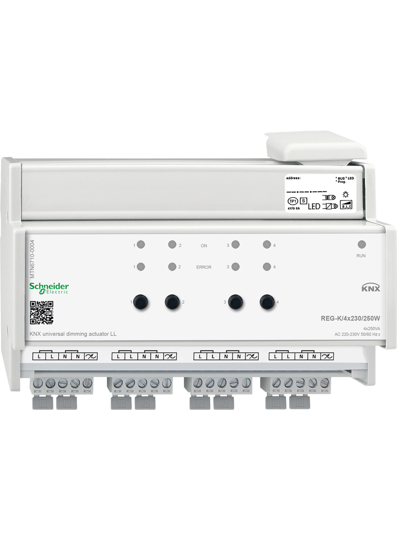 Schneider Electric KNX aktor ściemniający uniwersalny + LED 4x 230 250 W