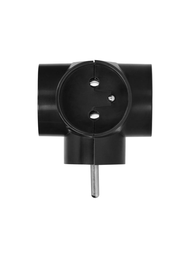 Rozgałęźnik 4x2P+Z, czarny