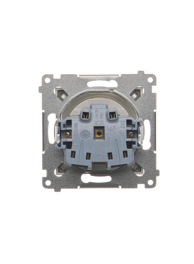 Simon 54 Gniazdo bez uziemienia z przesłonami 16A z. śrub. złoty mat