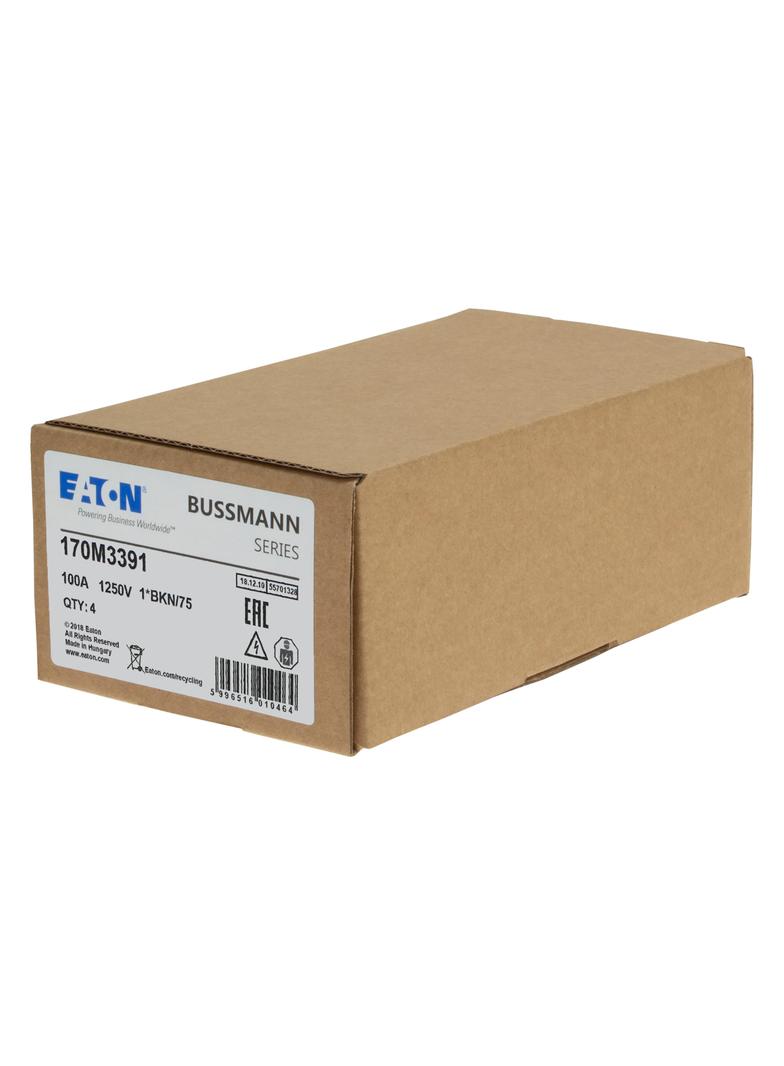 FUSE 100A 1250V 1*BKN/75 AR CU Wkładka szybka 100A AC 1250V rozmiar 1 45x59x75 mm aR 170M3391 EATON