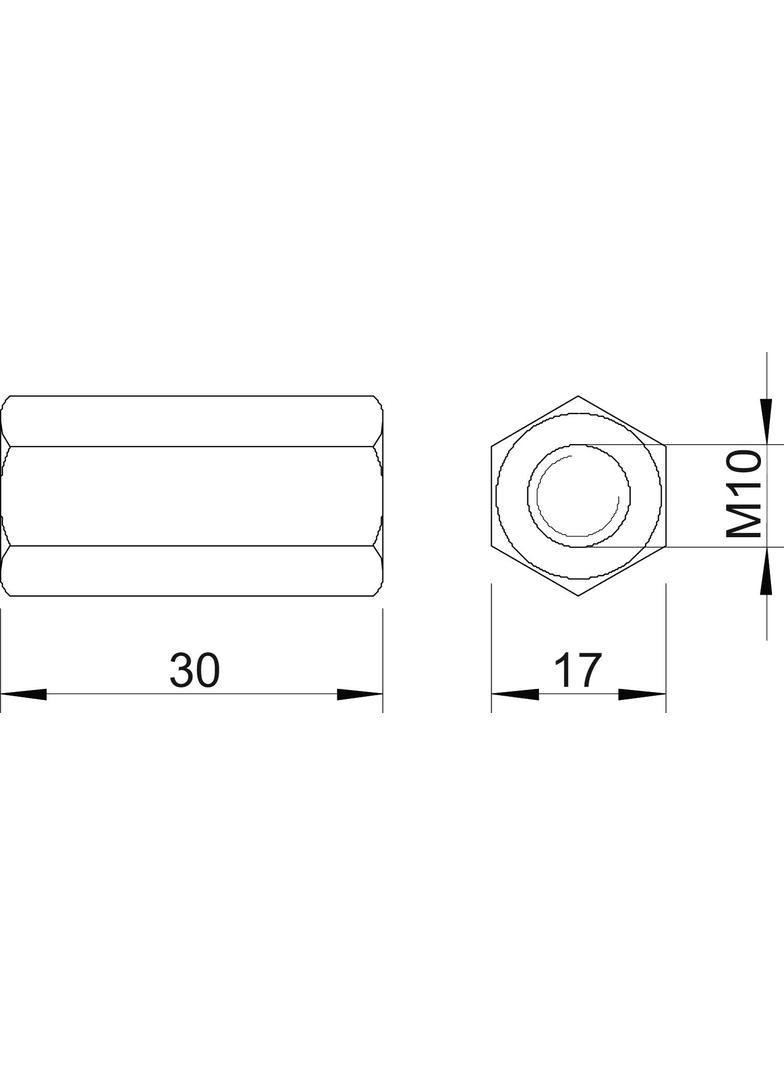 MUFA DYSTANSOWA M10X40