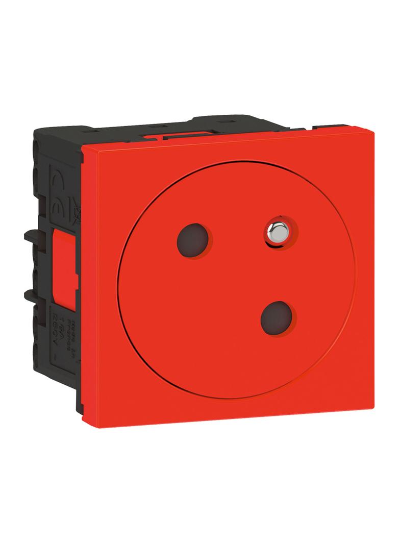 Mosaic Gn 2P+Z Podłączenie Przez Zaciski Automatyczne-2 Moduły Czerwone 16A-250V 077118L LEGRAND