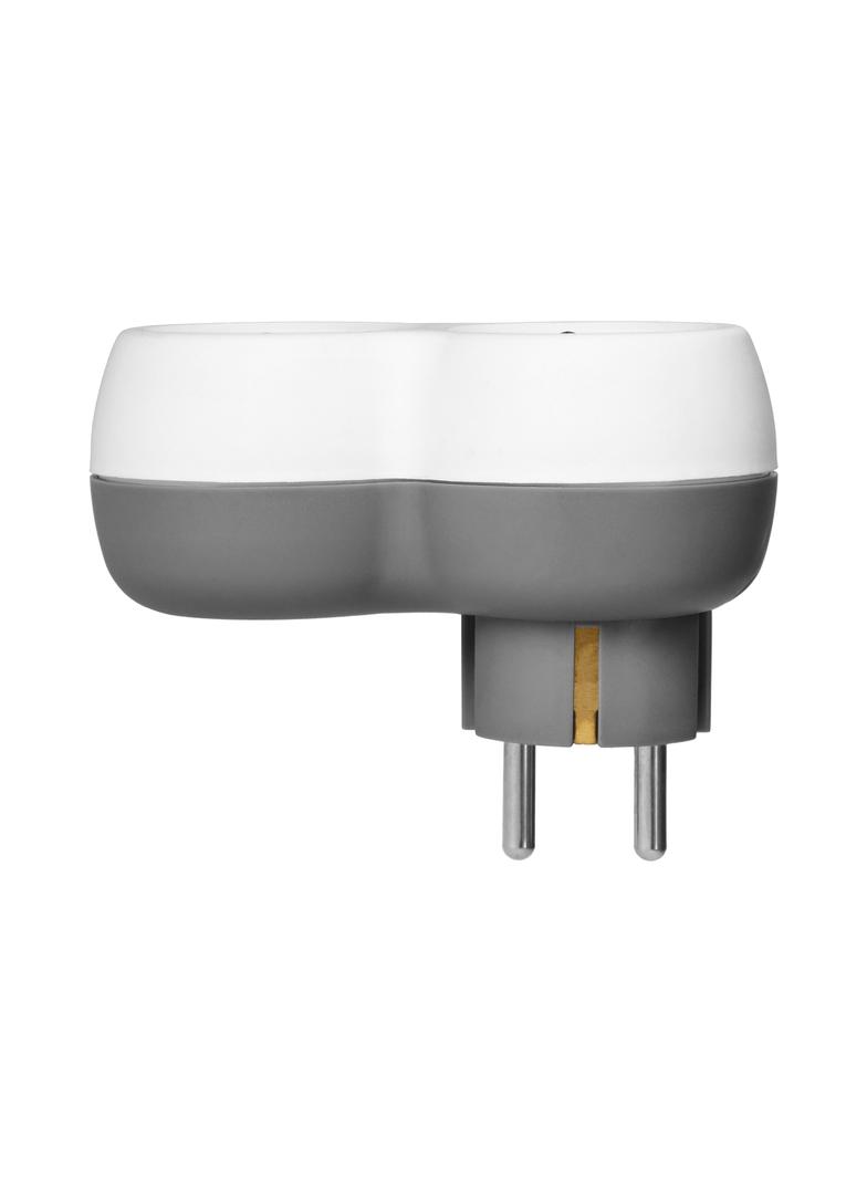 Rozgałęźnik 2x2P+Z (Schuko), biało-szary OR-AE-13238(GS) ORNO