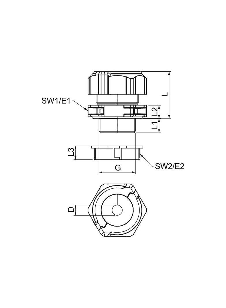 V-TEC TB32 11-15 Dławik kablowy, rozdzielny