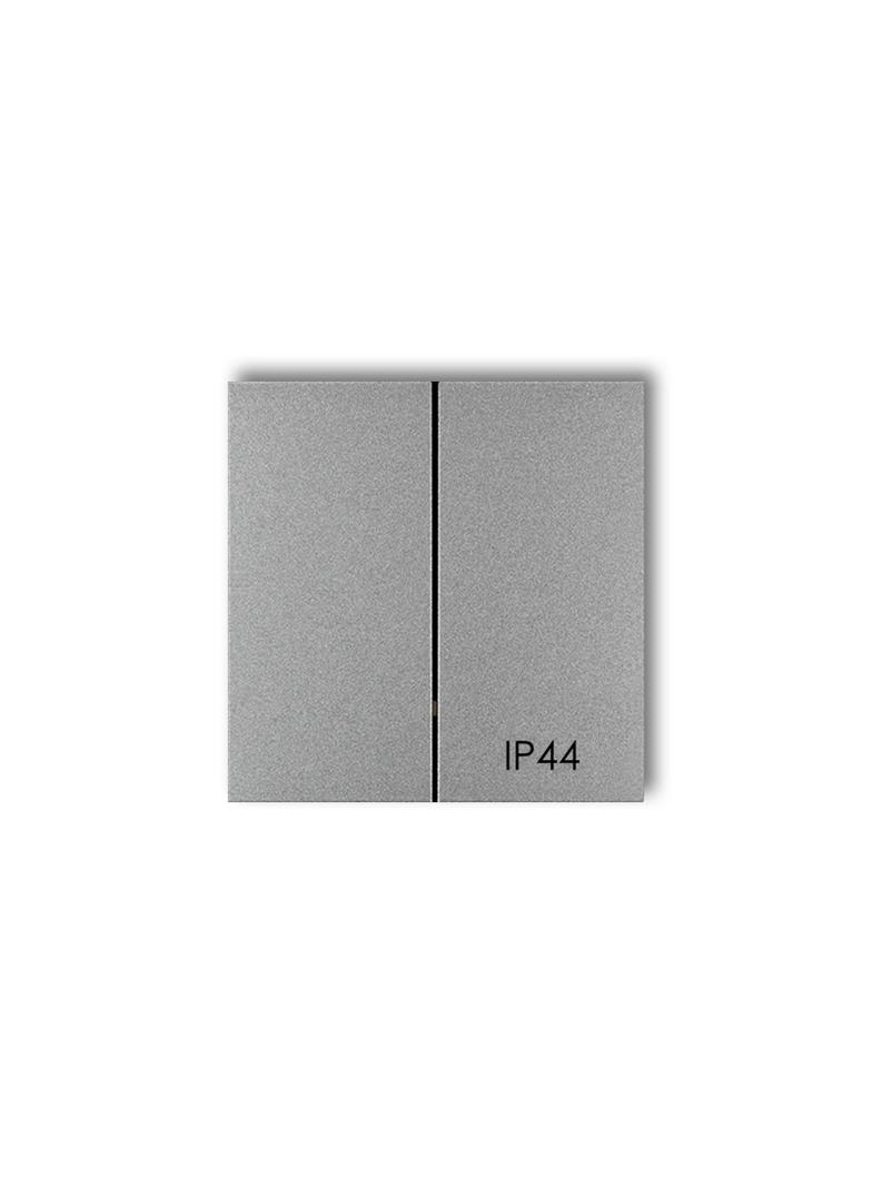 Klawisze podwójne do łączników IP44 ICON, MINI (komplet dwóch klawiszy), srebrny metalik 7MKLH-2 KARLIK