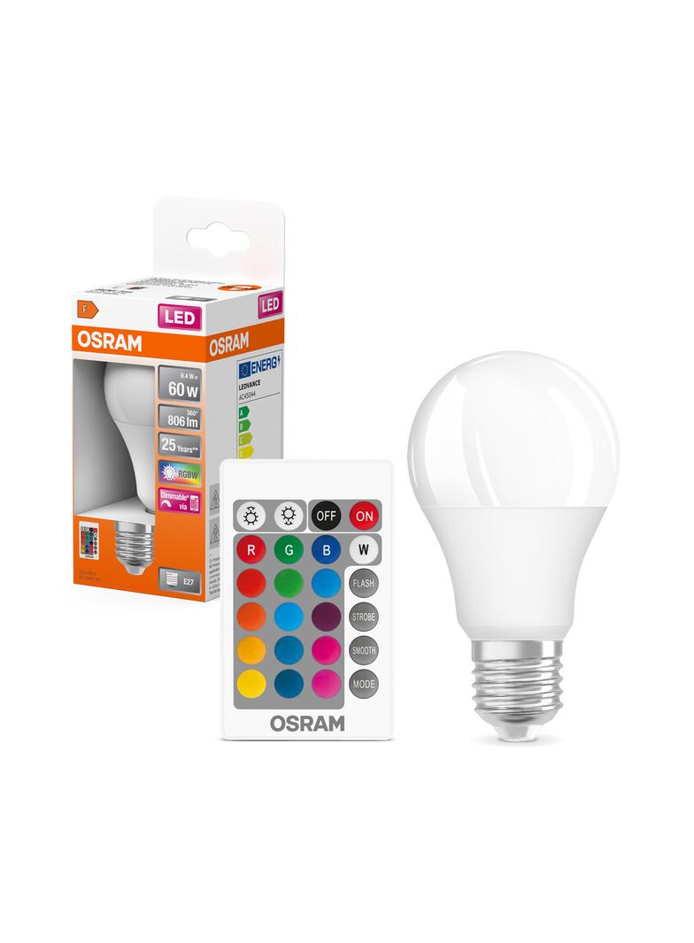 Lampa LED STAR+ CL A RGBWFR 60 dimmable via remote control 9,7W 827 E27