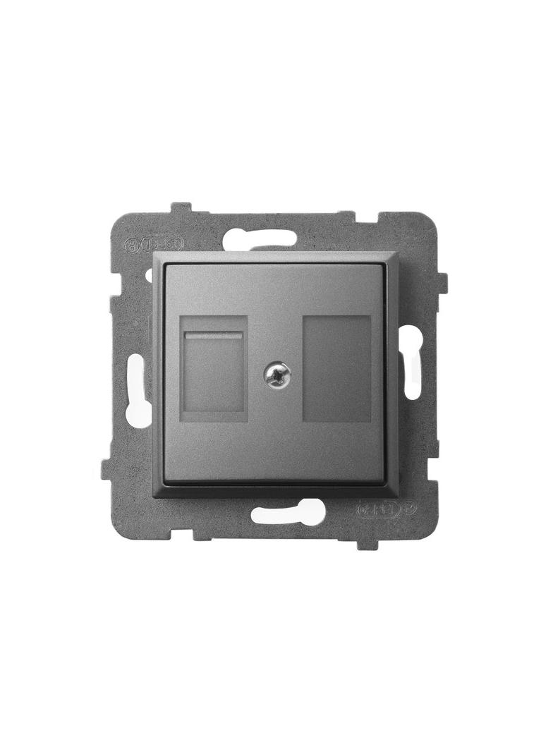 ARIA Obudowa gniazda pojedynczego z przesłoną typu Keystone prosta - kolor szary mat