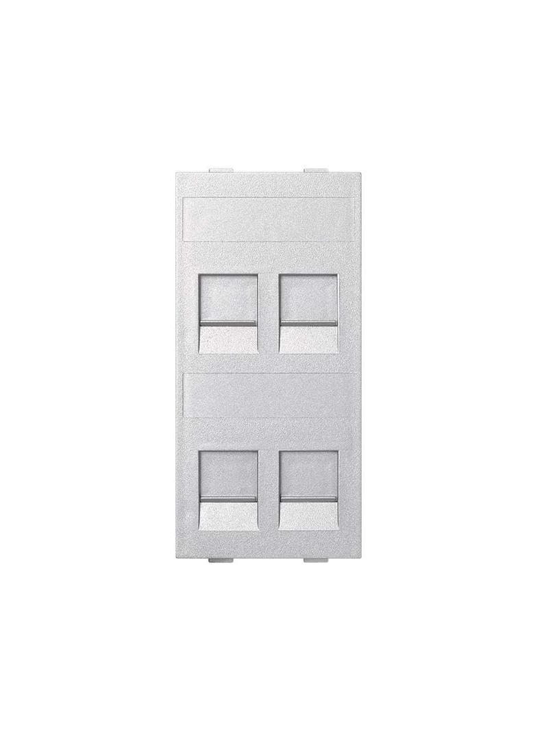 Simon Connect Płytka CIMA 4x RJ z osłonami uniwersalna aluminium S76C/8 KONTAKT
