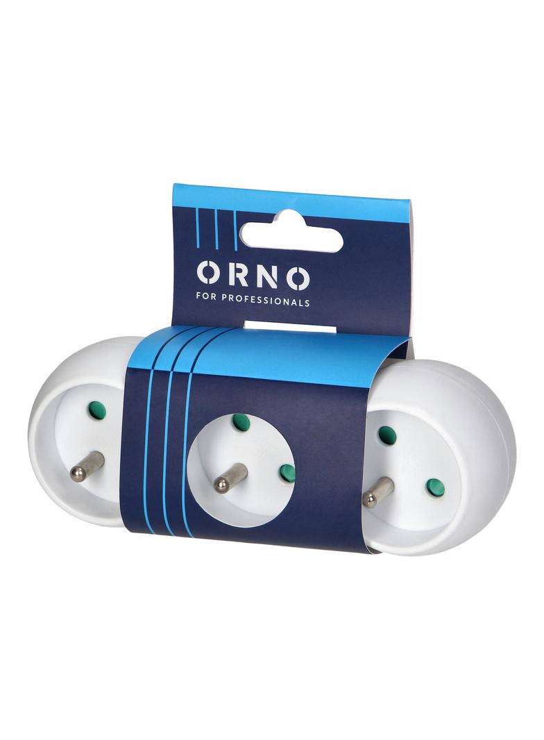 Rozgałęźnik bałwanek 3x2P+Z wtyczka centralna biały OR-AE-13251 ORNO