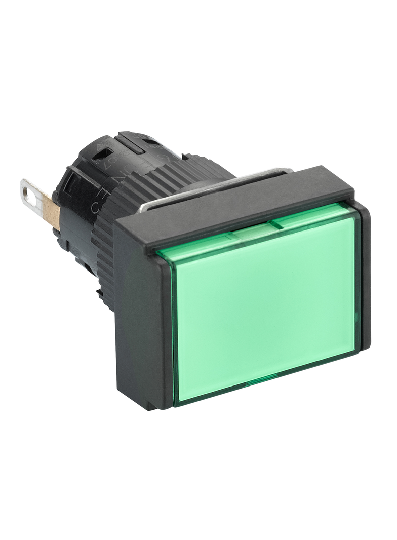 Harmony XB6 Kompletny wskaźnik świetlny Zielony LED Prostokątny 24V DC 16mm Plastikowy XB6EDV3BP Schneider