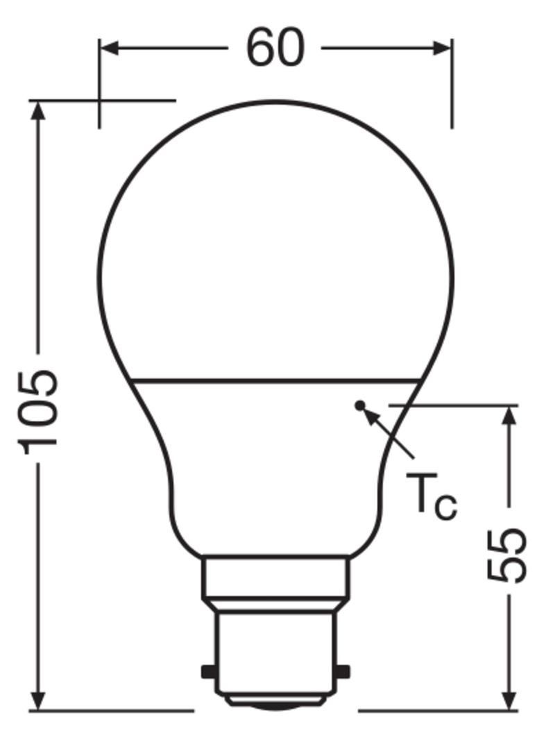 Lampa LED BASE Classic A60 8,5W/827 230V plastik B22D FS4 OSRAM