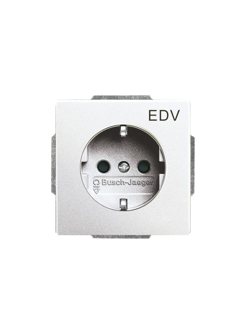 FUTURE Gniazdo SCHUKO Z nadrukiem „EDV” Z szybkozłączami Z uziemieniem, 2P+E Z przesłonami aluminiow 2CKA002013A5273 ABB