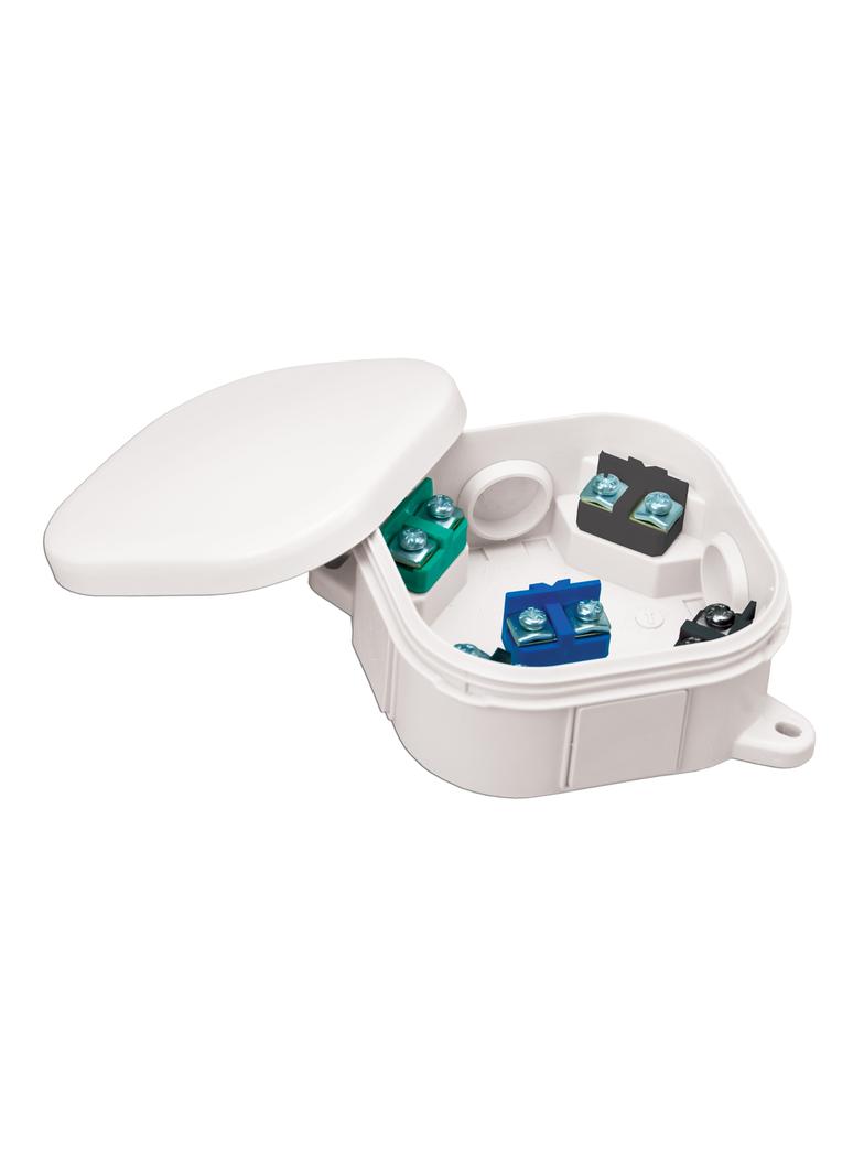 Puszka hermetyczna nt 92x92 klik - 5 zacisków 4 mm2 IP54, biała