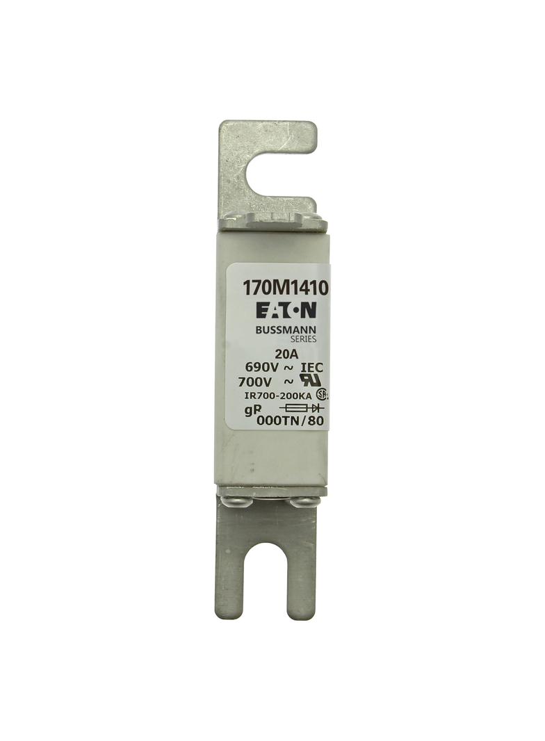 20A 690V gR 000TN/80 TYPE T IND. FUSE Wkładka szybka 20A AC 690V DIN 000 21x40x100 mm gR, 170M1410 E