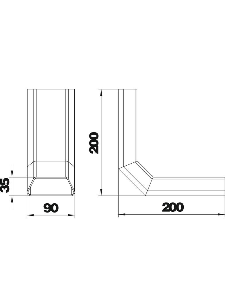 KV DU 9035 90, Kolanko pionowe 90°