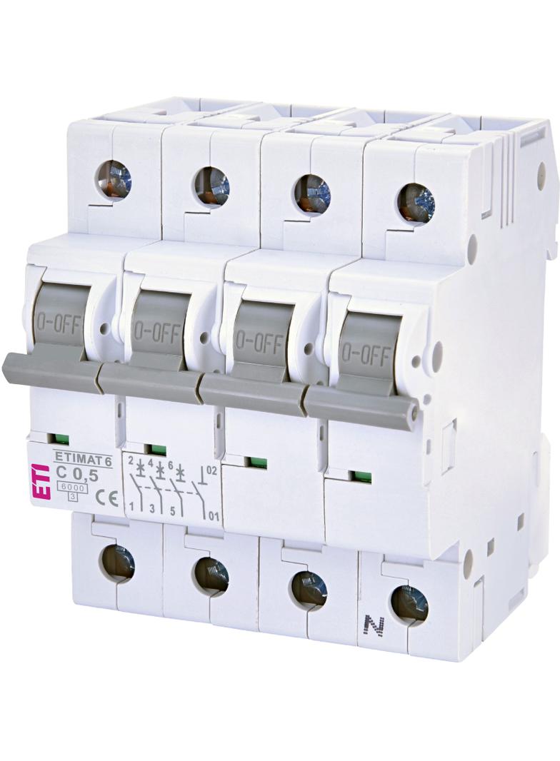 Wyłącznik nadprądowy MAT 6 3P+N C0,5A 002146501 ETI