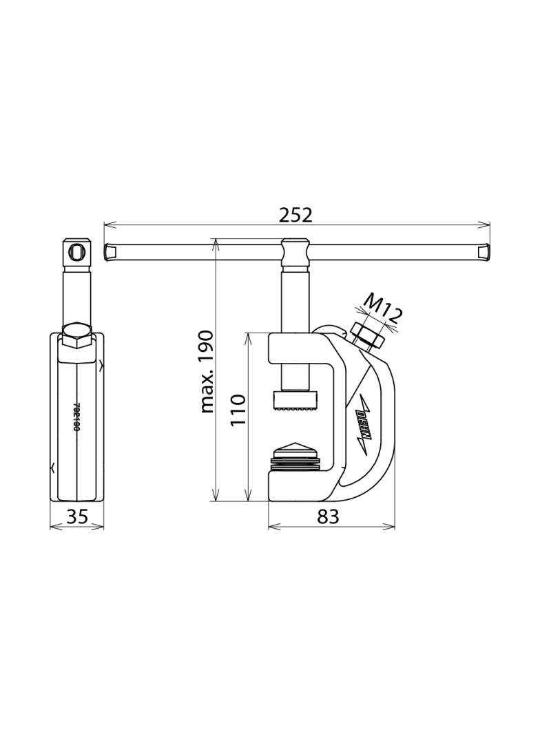 Zacisk uziemiający frezowany do profili płask. do 40 mm