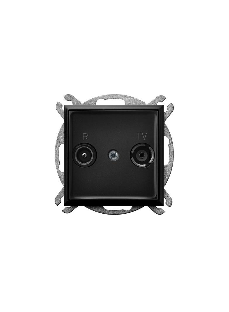 ARIA Gniazdo RTV przelotowe 14-dB - kolor czarny metalik