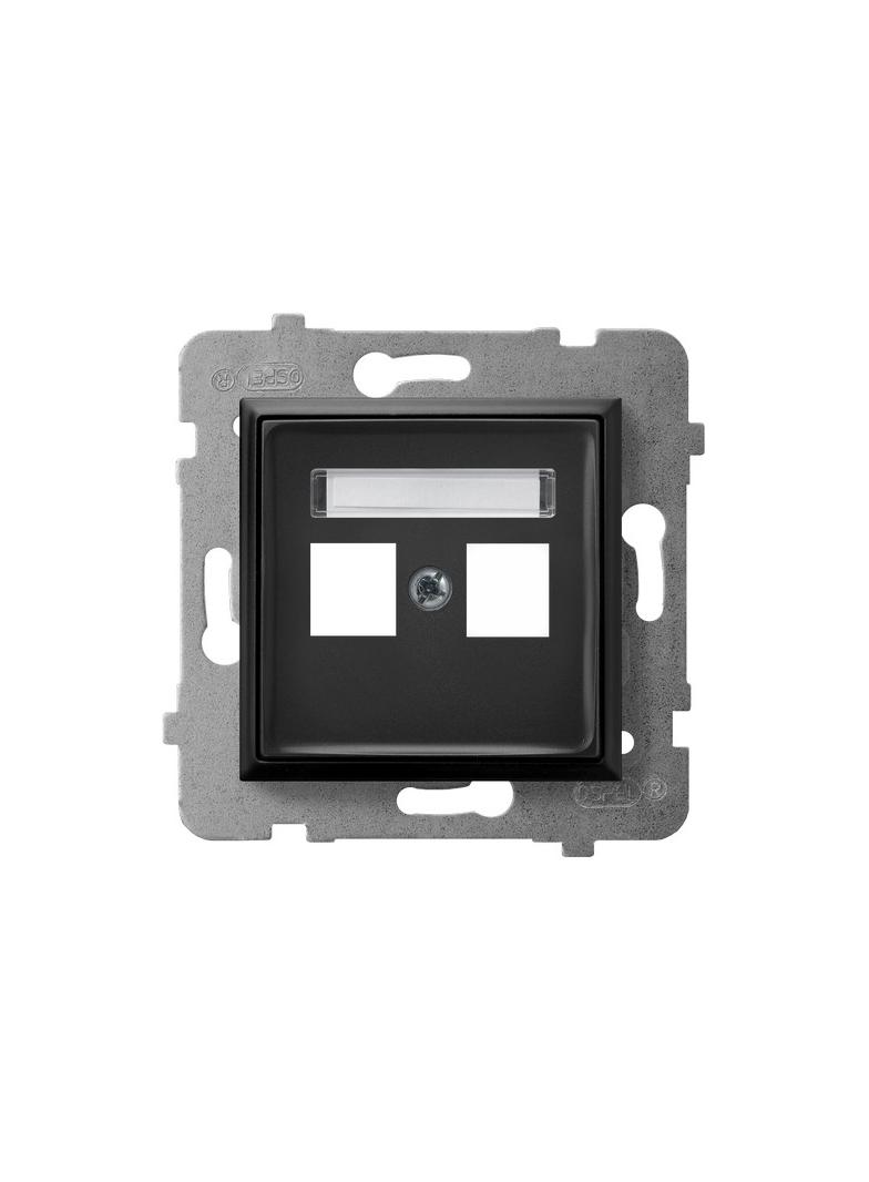 ARIA Obudowa gniazda podwójnego typu Keystone prosta - kolor czarny metalik