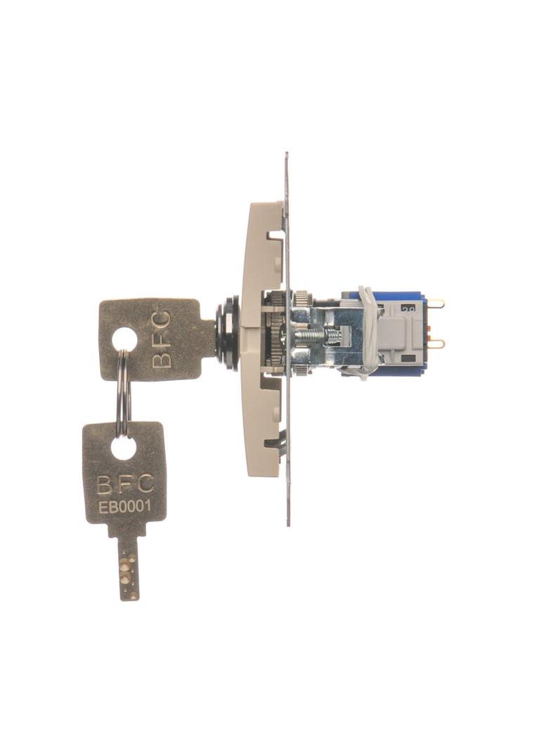 Łącznik na kluczyk pojedynczy jednobiegunowy 2 pozycyjny /0-I/ styk 1Z 5A 250V DW1K.01/41 KONTAKT