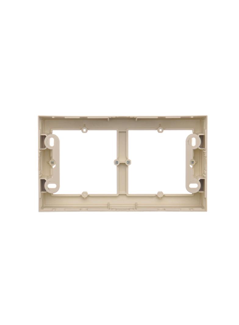 Simon 54 Premium Puszka natynkowa 2-krotna do ramek PREMIUM. Głębokość 35mm kremowy
