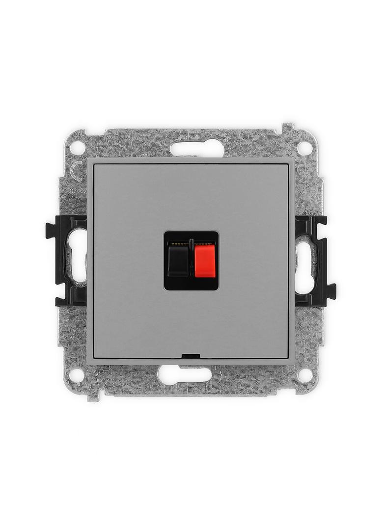 ICON Mechanizm gniazda głośnikowego pojedynczego, bez pola opisowego szary mat