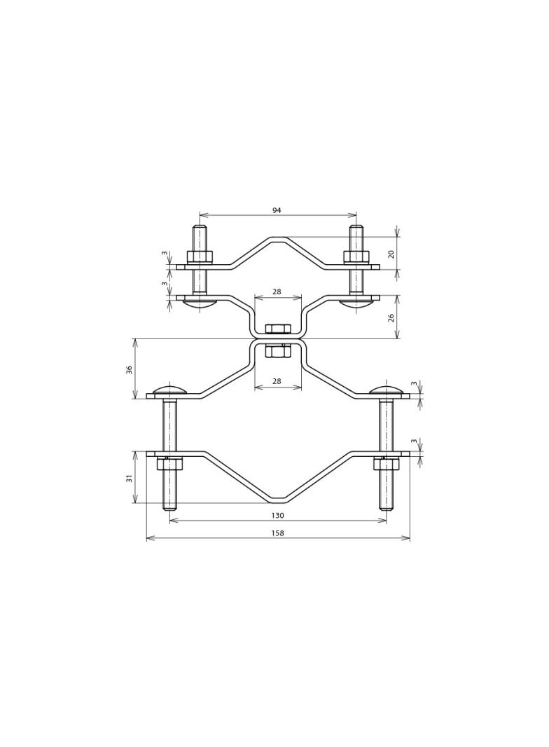 Element mocujący do rur wsporczych, stal nierdzewna NIRO