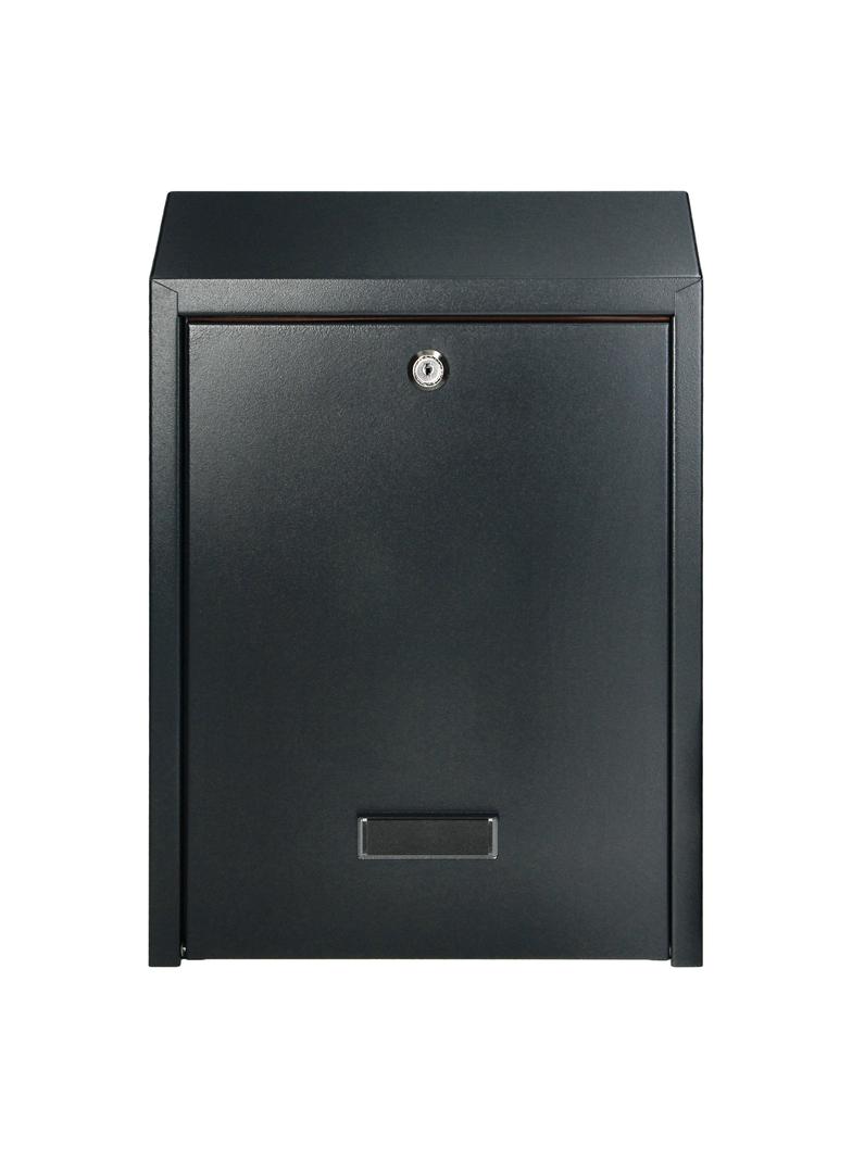 Skrzynka na listy przelotowa FIJI, z zamkiem bębenkowym, antracyt