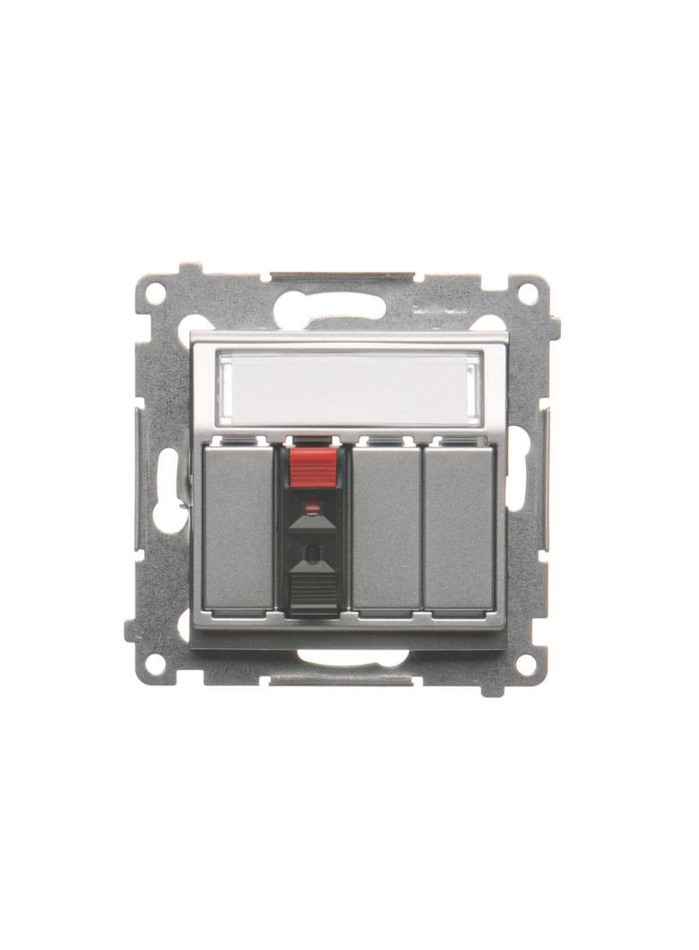 Simon 54 Gniazdo głośnikowe 1-krotne Przekrój przewodów dla wejścia i wyjścia 25 mm2 srebrny mat