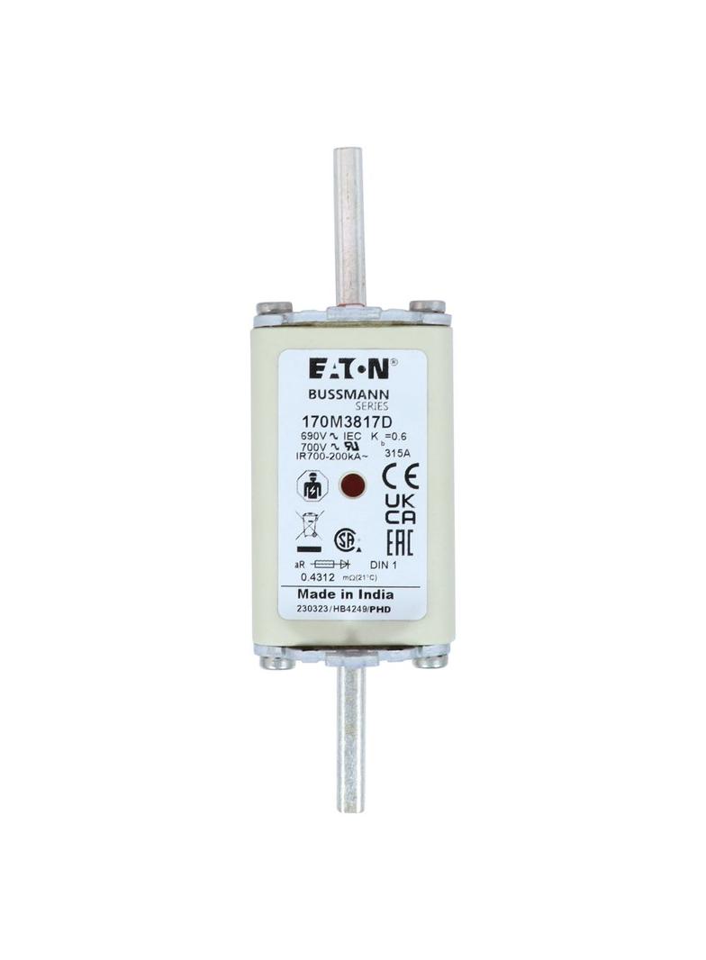 FUSE 315A 690V aR DIN 1 HSDNH Wkładka szybka 315A 690V aR DIN 1 podwójny wskaźnik 170M3817D EATON