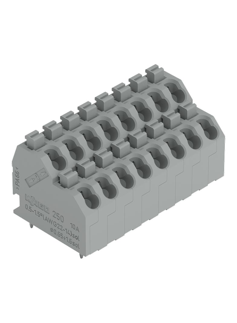 dwupiętrowa listwa zaciskowa 8-bieg. szara raster 5 mm /18szt./ WAGO