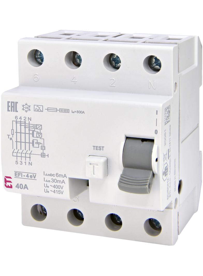 EFI-4 A eV 40/0.03 Wyłącznik różnicowoprądowy do stacji ładowania samochodów