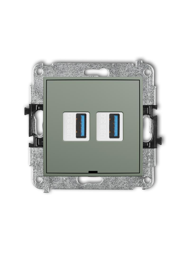 ICON Gniazdo podwójne 2xUSB typ A-A 3.0 szałwiowy 61IGUSBBO-6 KARLIK