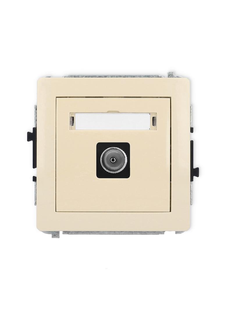 DECO Mechanizm gniazda antenowego pojedynczego TV beżowy