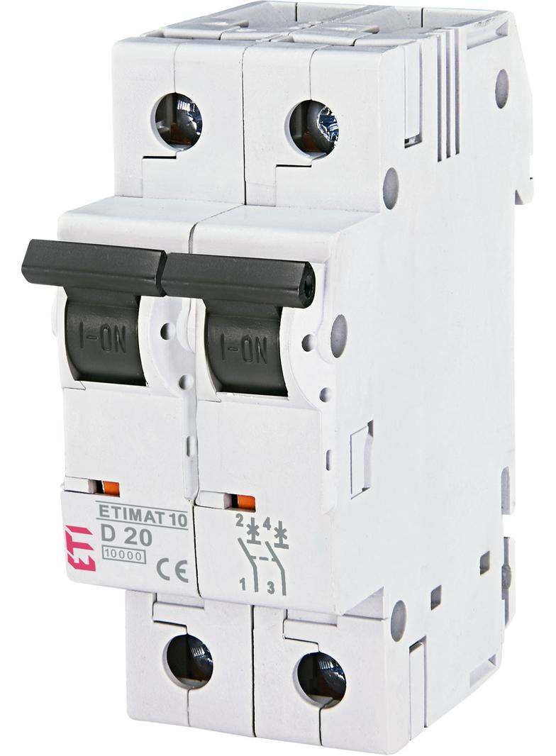 Wyłącznik nadprądowy MAT 10 2P D20A 002153717 ETI