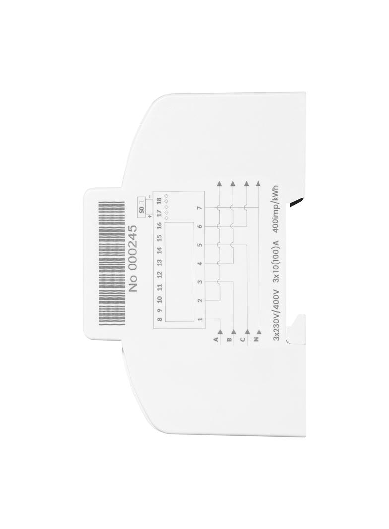 3-fazowy analogowy wskaźnik zużycia energii elektrycznej, 100A, 7 modułów, DIN TH-35mm