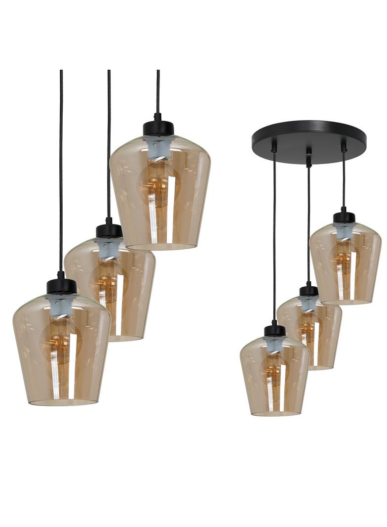 Milagro lampa wisząca Santiago Amber 3xE27 czarna MLP6613