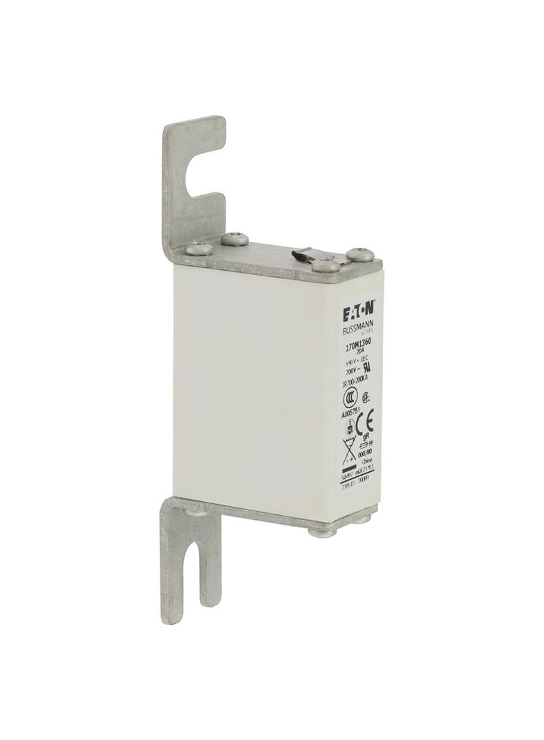 20A 690V IEC gR 000/80 SQ.BODY IND. FUSE Wkładka szybka 20A AC 690V DIN 000 21x40x100 mm, 170M1360 E