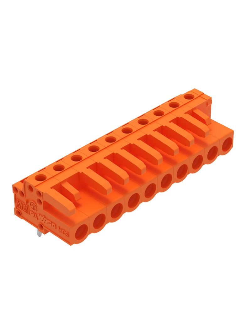 MCS-MIDI Classic gniazdo kątowe 10-bieg. pomarańczowe raster 5,08 mm